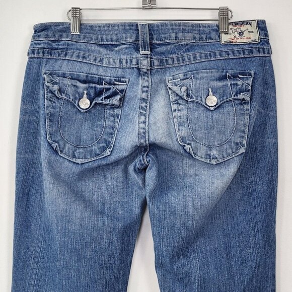 True Religion Billy Low Rise Straight Light Wash Denim Y2K 00s Made in USA Sz 32 - Picture 7 of 16